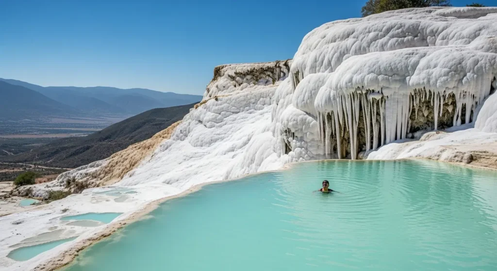 Hierve el Agua frozen waterfall Oaxaca