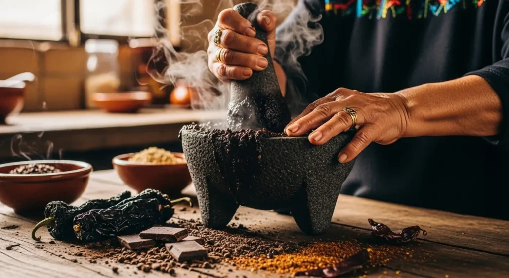 Mole preparation in Oaxaca