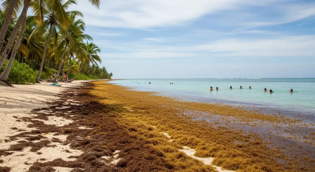 tulum beaches Seaweed