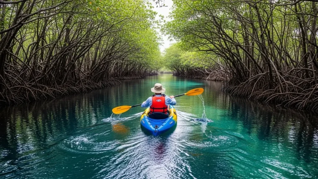 Canal de los Piratas: Your Complete Guide to Bacalar's Hidden Gem Kayak man with paddle